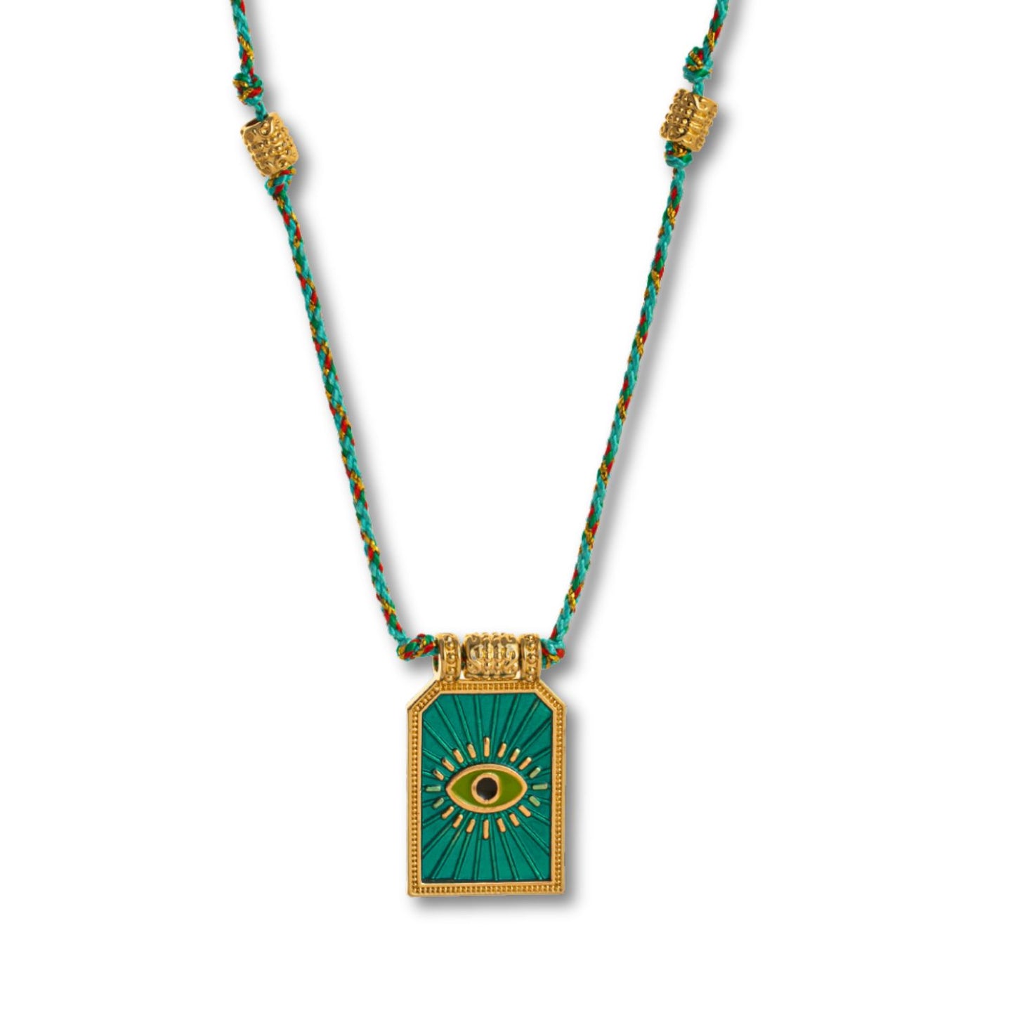 Boho Kette mit Taro Anhänger und dem Bösen Auge als Schutz
