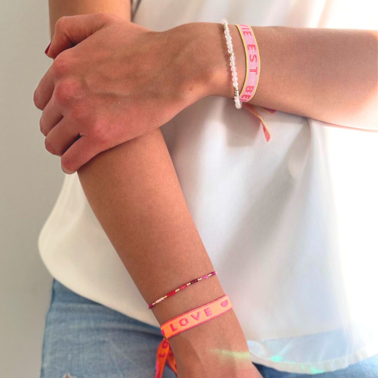 Statement Armband rosa - La Vie Est Belle