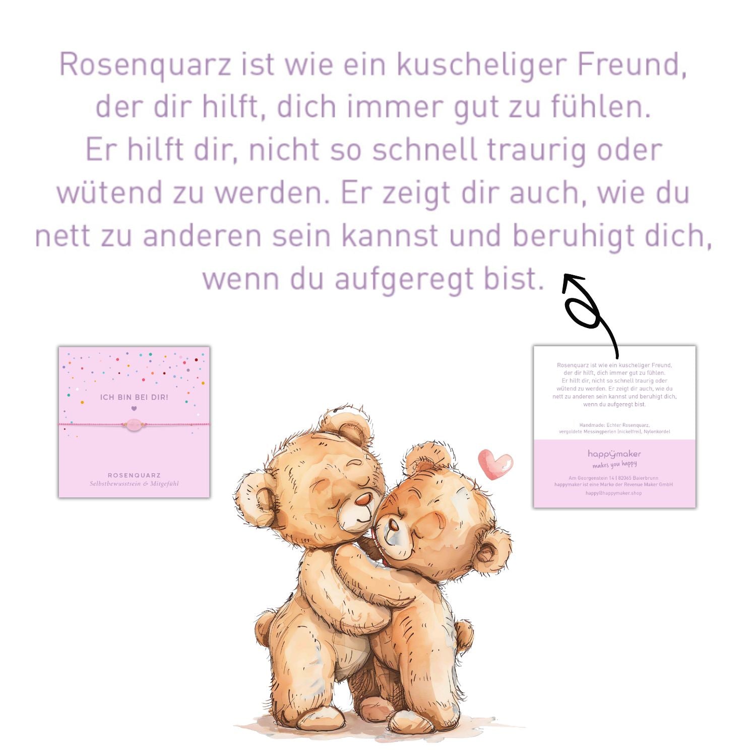 Kinderarmband mit Rosenquarz