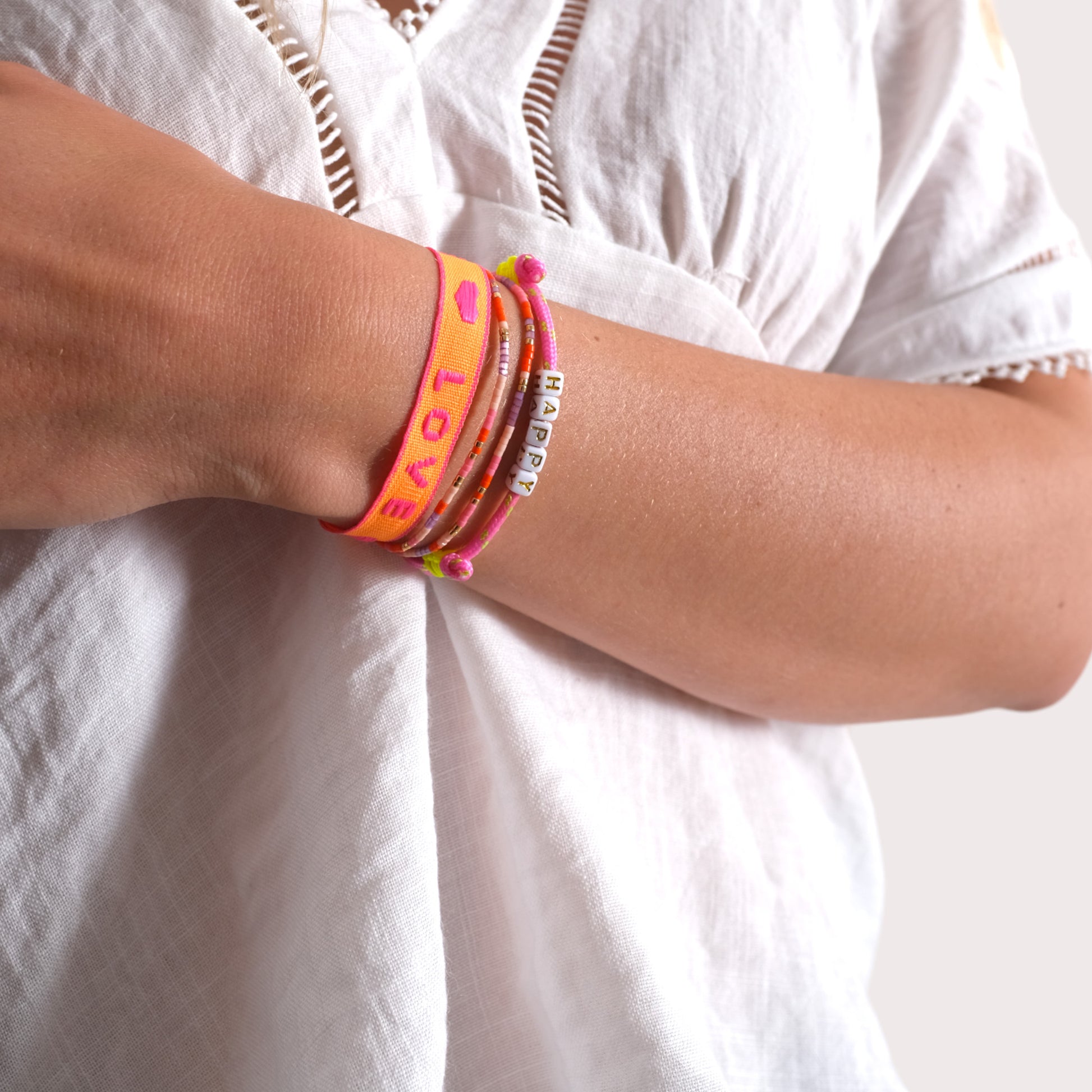 Segeltau Armband rosa - HAPPY