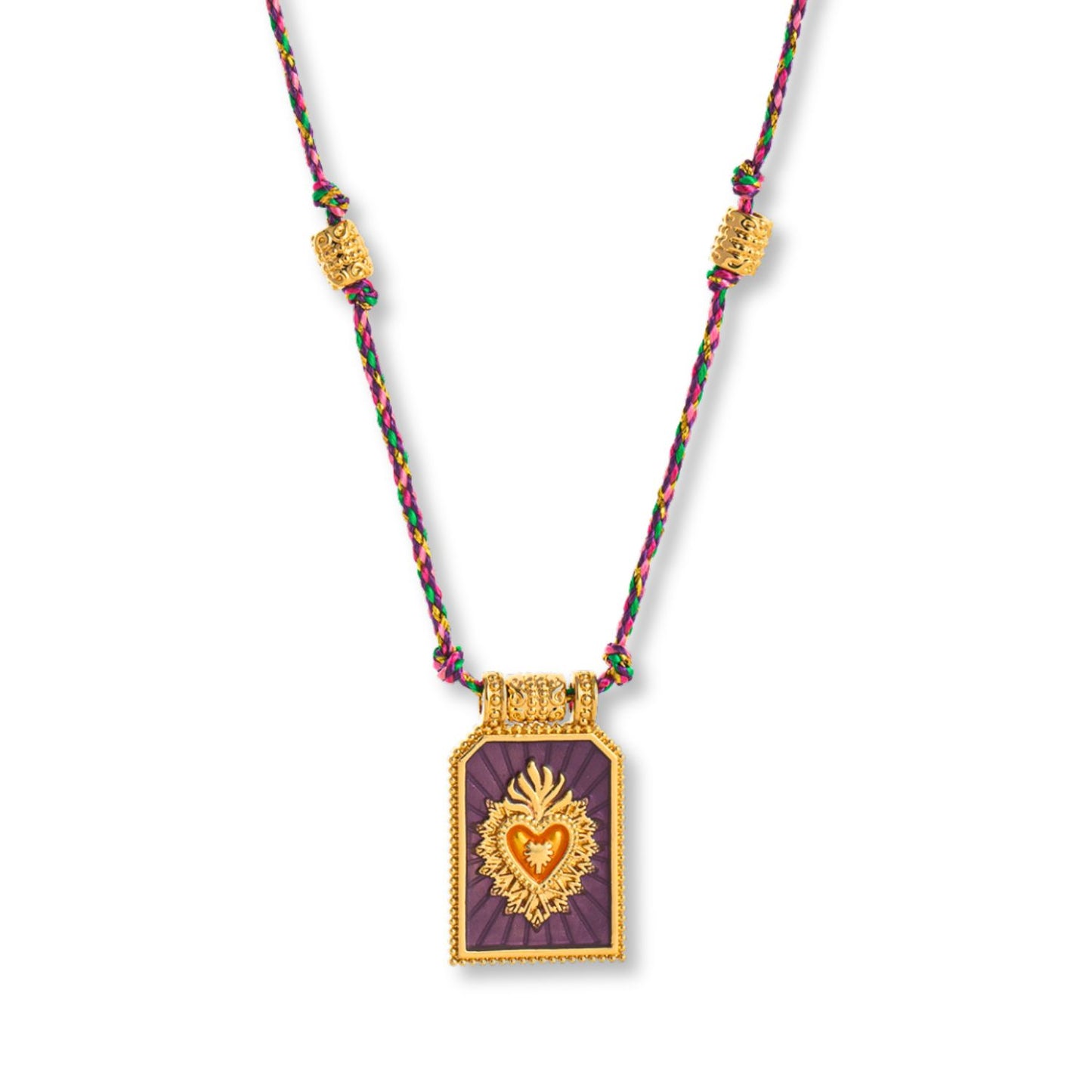 Boho Kette mit Taro Anhänger und dem flammenden Herz