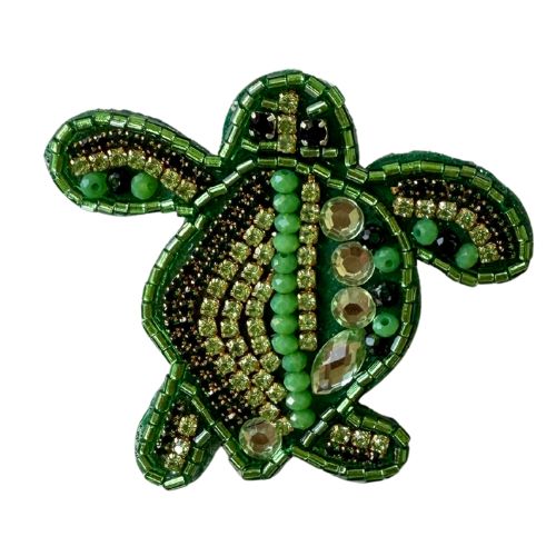 Brosche aus Perlen - Schildkröte