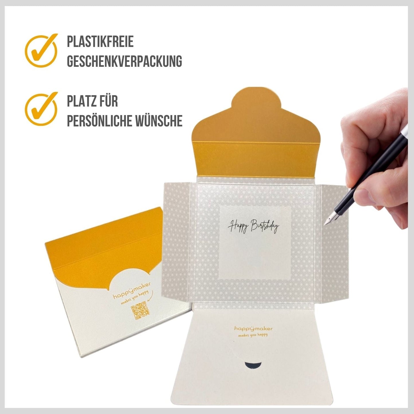 Geburtsstein Kette Mai für Stier. Plastikfreie Verpackung für den happymaker Schmuck. Uweltfreundliche Geschenkverpackung