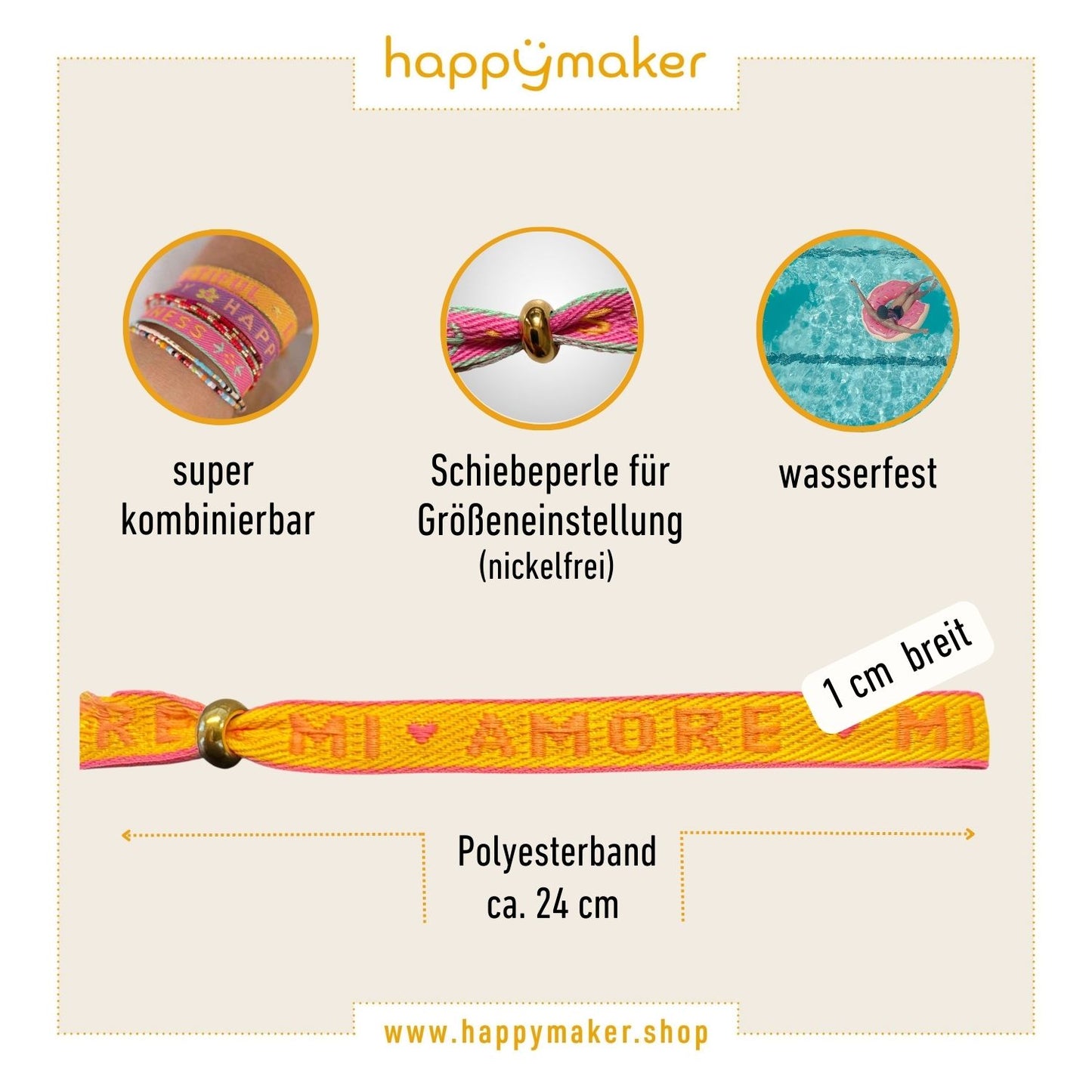 Statement Armband orange - Mi Amore