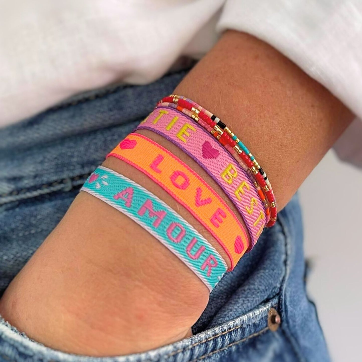 Statement Armband neon - Love