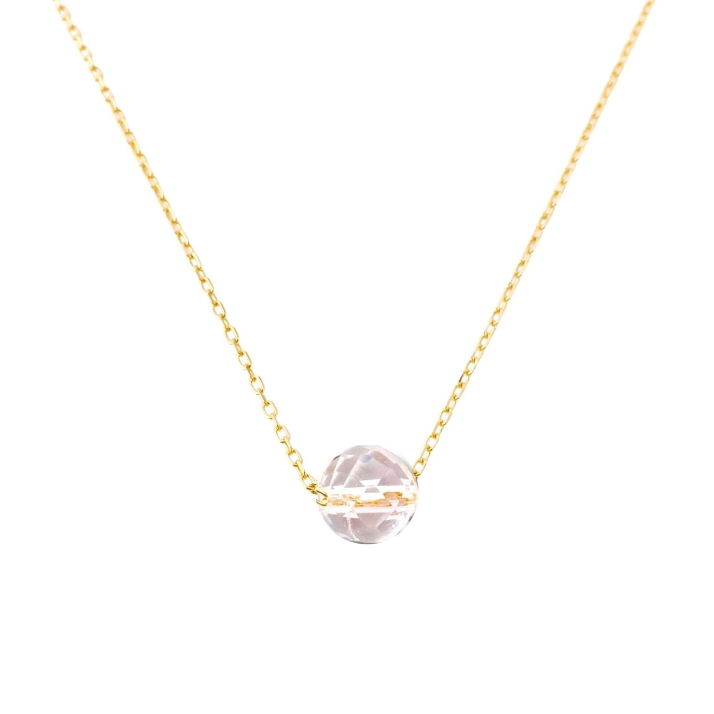 Geburtsstein Kette April, vergoldete Silberkette mit weißem Topas als Geburtsstein für Widder, symbolisiert Energie und Entschlossenheit.