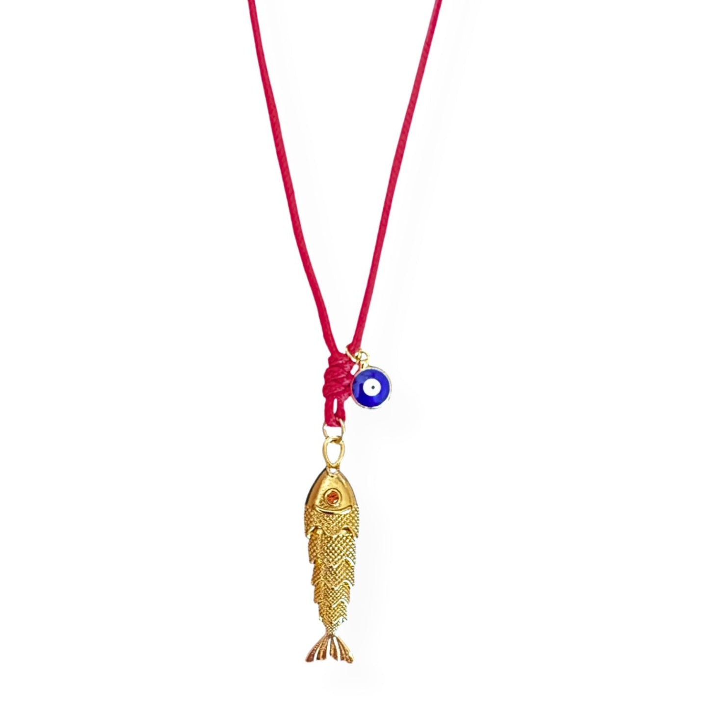 Kette mit beweglichen Fisch Anhänger gold