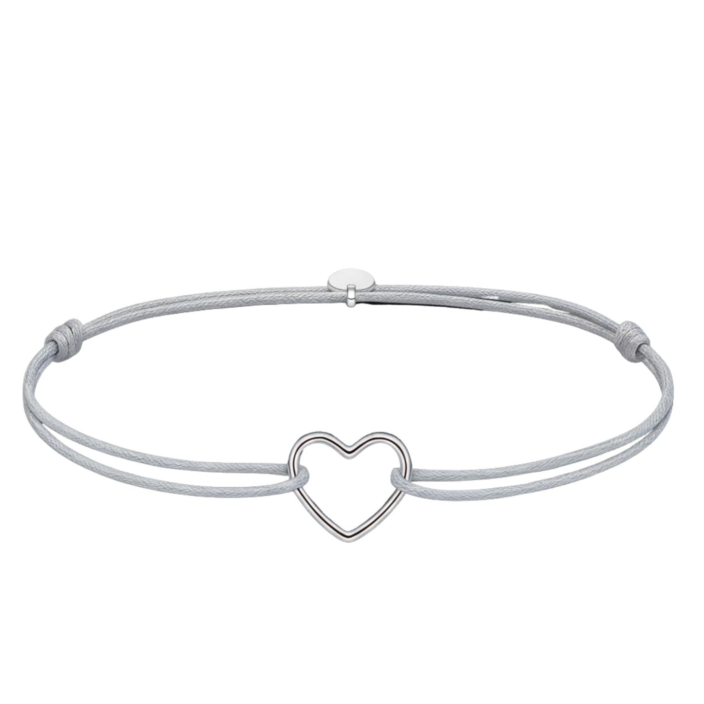 Armband mit Anhänger grau - 925 Sterling Silber Herz