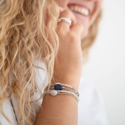 Mondstein & Rosenquarz Armband - Weihnachtsgeschenk