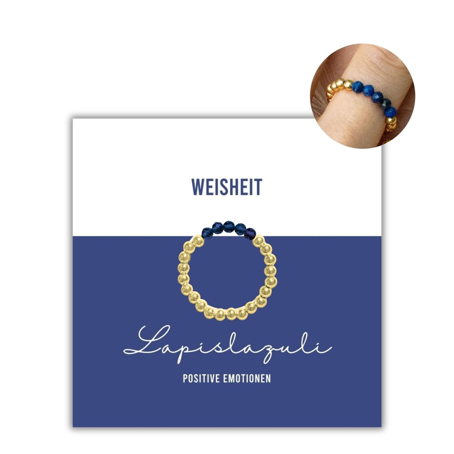 Ring vergoldet - Sterling Silber 925 & Lapislazuli