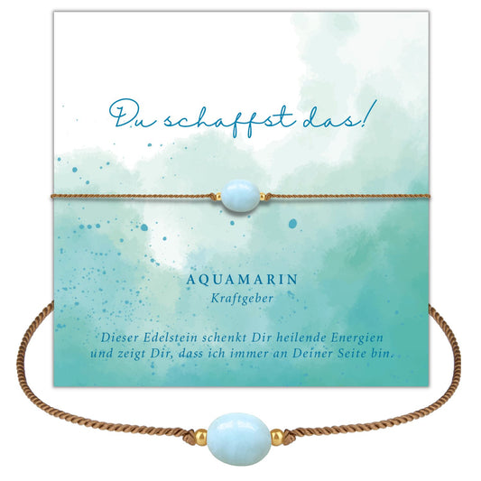 aquamarin edelstein armband mit geschenkkarte