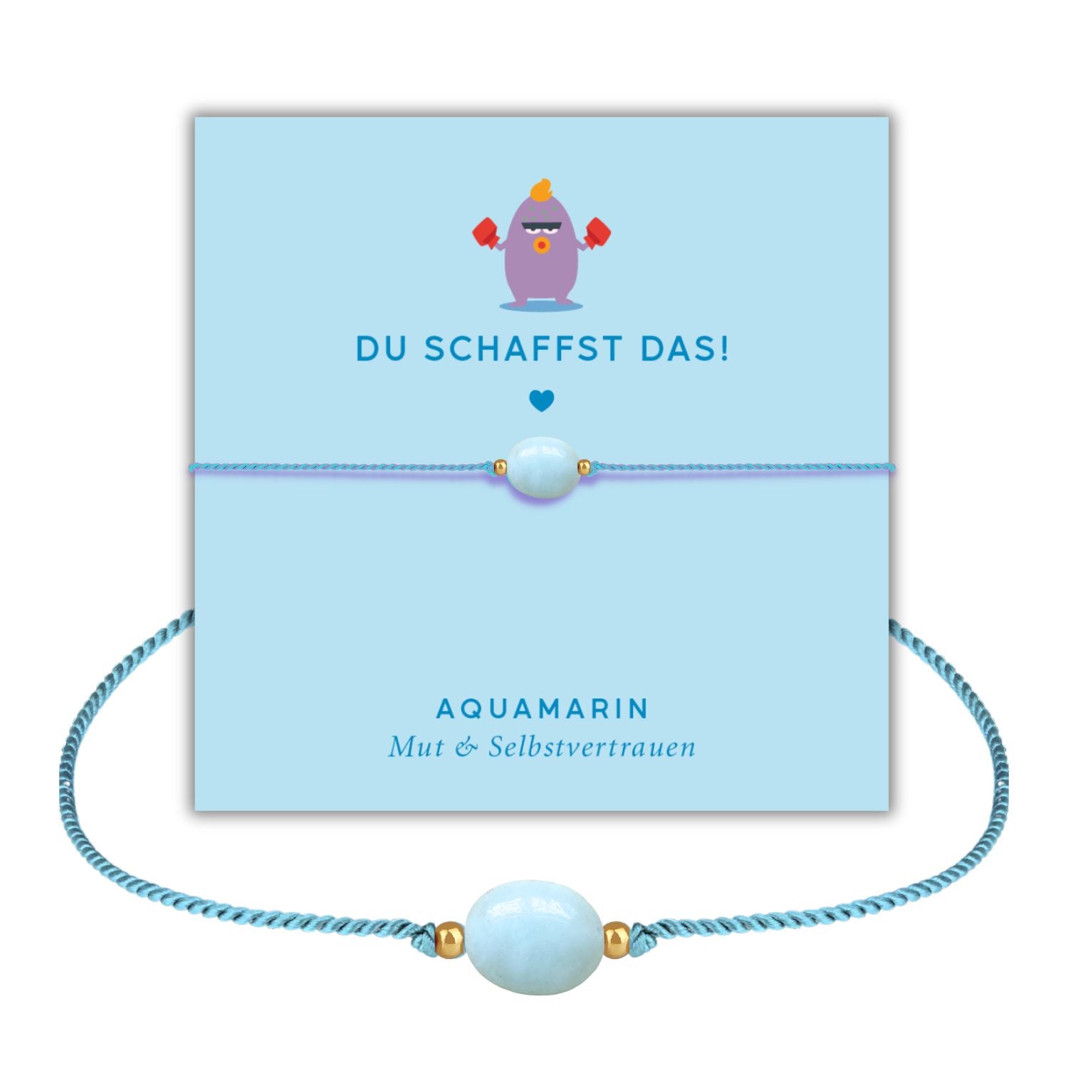 aquamarin stein kinderarmband mit geschenkkarte