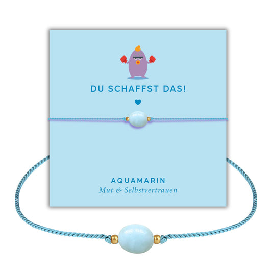 aquamarin stein kinderarmband mit geschenkkarte