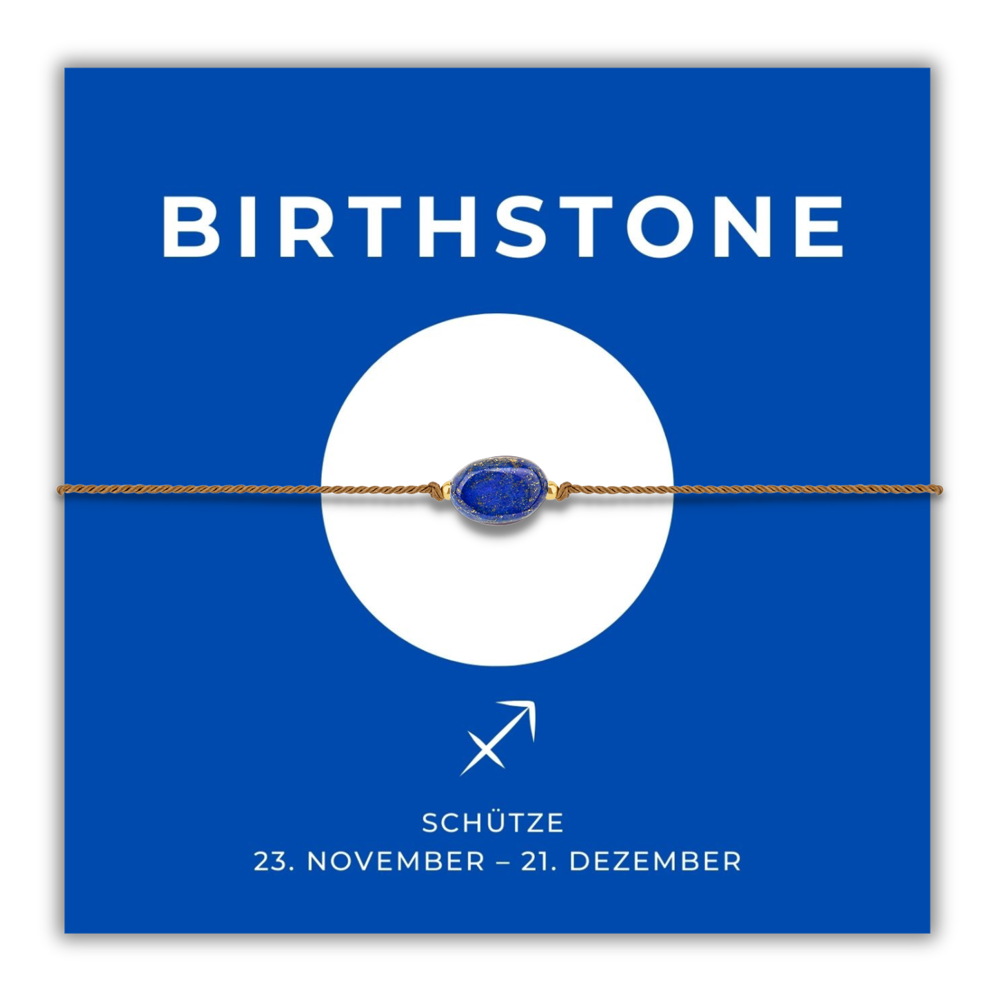 Geburtsstein Armband Dezember Schütze mit echtem Lapislazuli