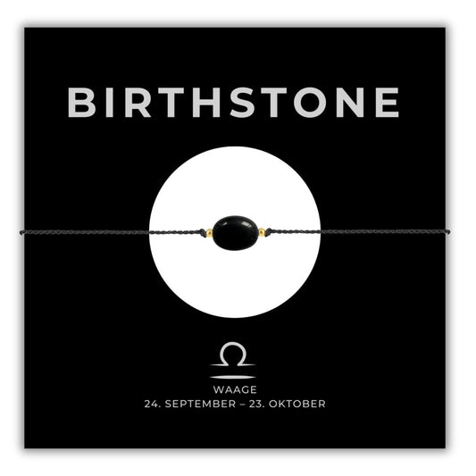 Geburtsstein Armband Oktober Waage mit echtem Turmalin