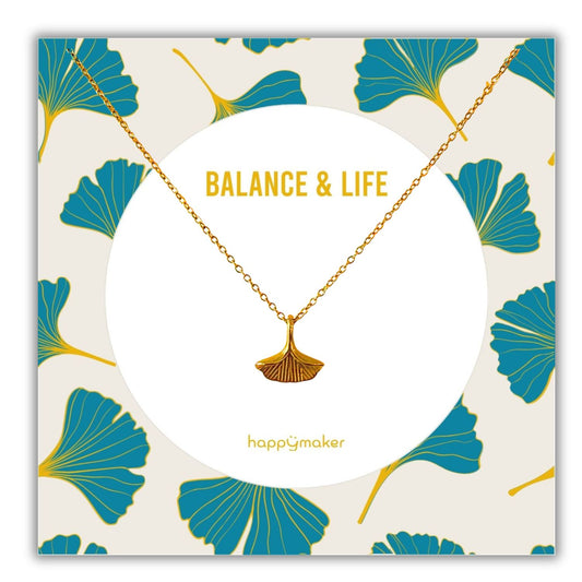 Gold Kette mit Anhänger - Gingko