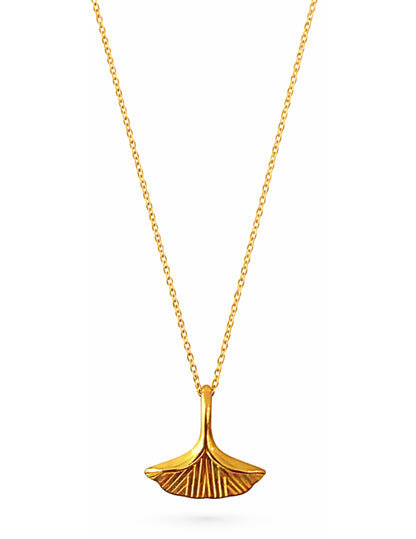 Gold Kette mit Anhänger - Gingko
