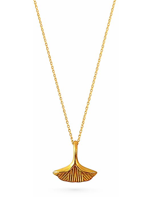 Gold Kette mit Anhänger - Gingko