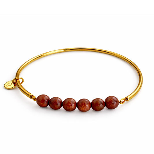 Edelstein-Armreif Gold mit Goldfluss Perlen