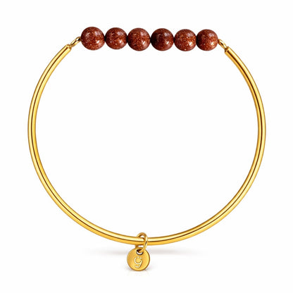 Edelstein-Armreif Gold mit Goldfluss Perlen