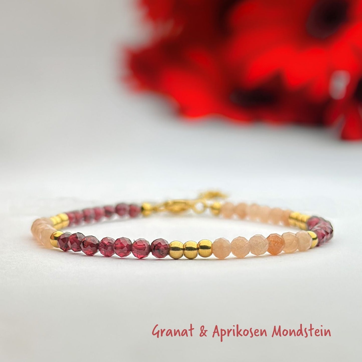 Granat & Aprico Mondstein Armband - Weihnachtsgeschenk