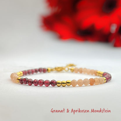 Granat & Aprico Mondstein Armband - Weihnachtsgeschenk