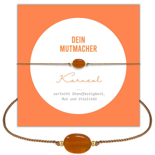 karneol edelstein armband mit geschenkkarte