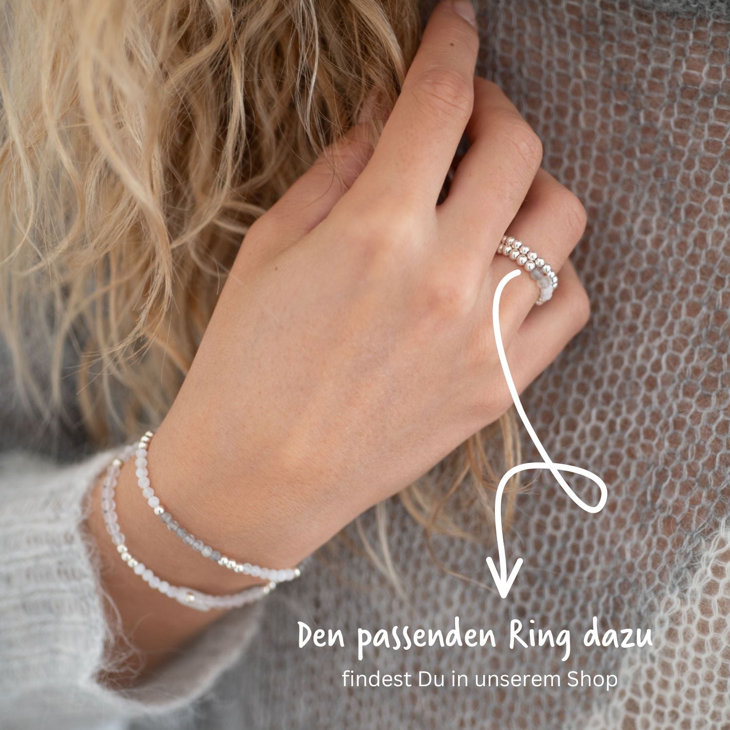 Mondstein & Rosenquarz Armband - Weihnachtsgeschenk