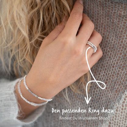 Mondstein & Rosenquarz Armband - Weihnachtsgeschenk