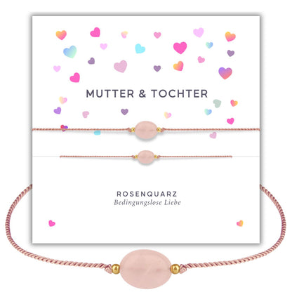 mutter und kind armband rosenquarz armband set 