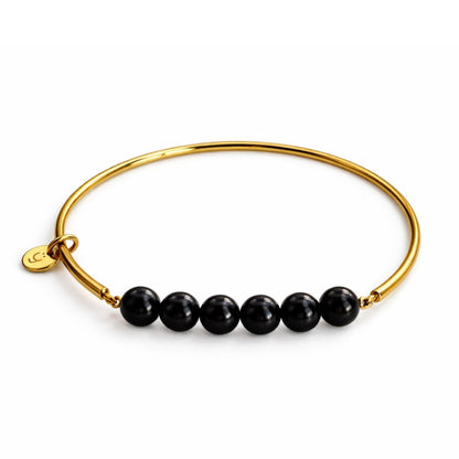 Edelstein-Armreif Gold mit Turmalin Perlen