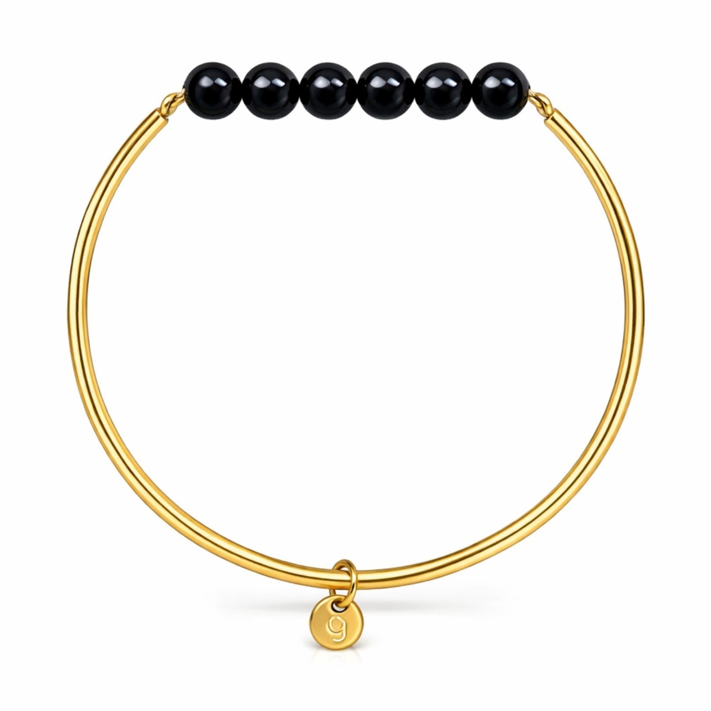 Edelstein-Armreif Gold mit Turmalin Perlen