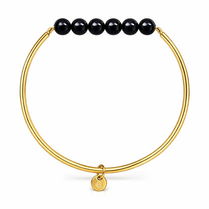 Edelstein-Armreif Gold mit Turmalin Perlen