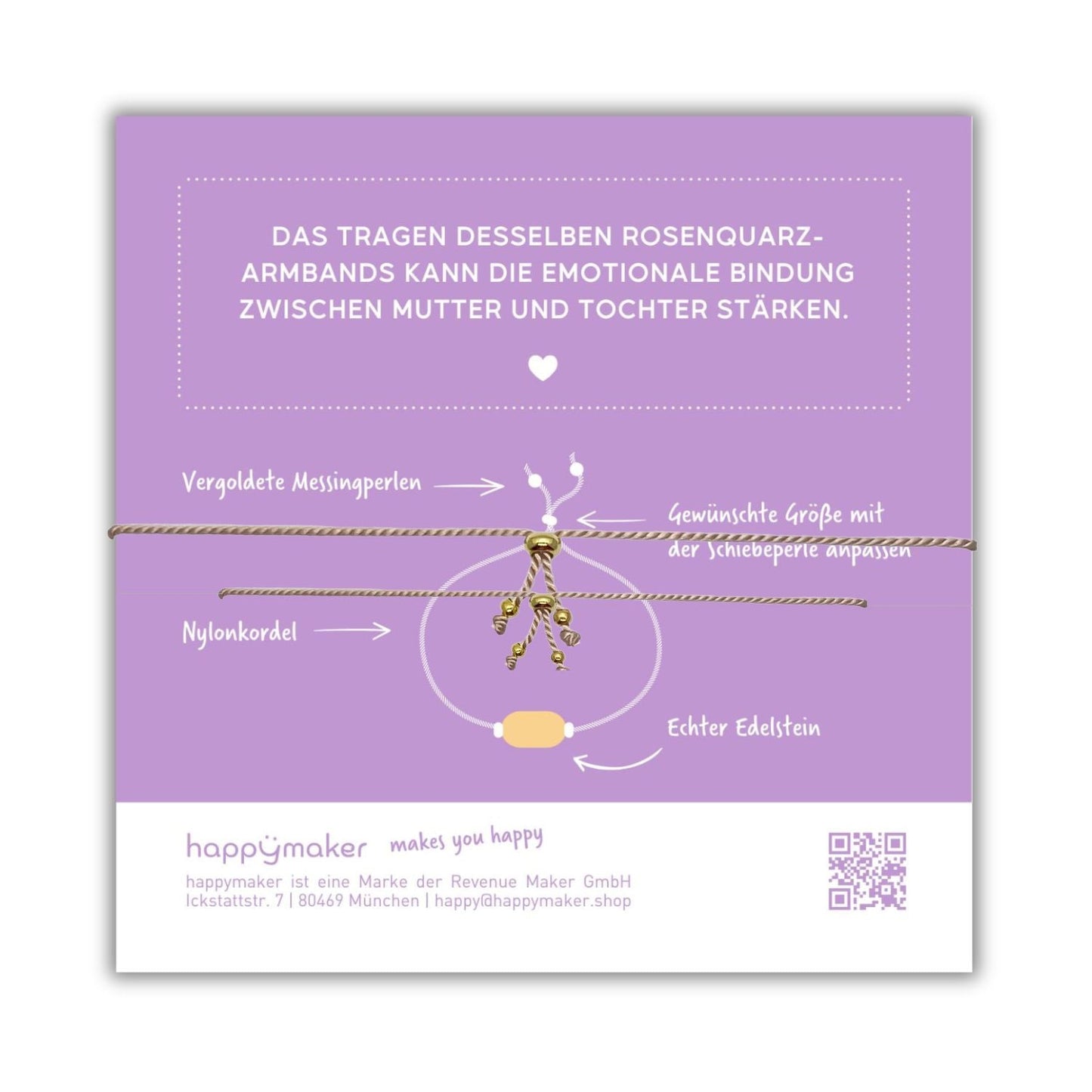 Mutter Tochter - mini - Armband mit Rosenquarz