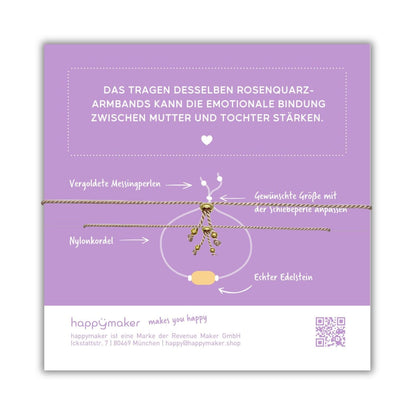 Mutter Tochter - mini - Armband mit Rosenquarz