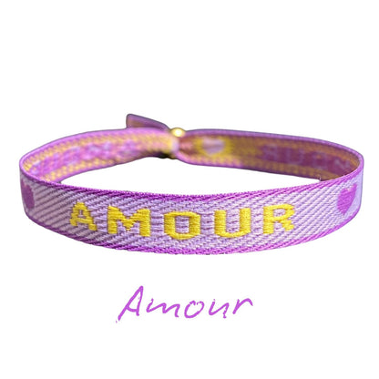 happymaker Stoffarmband mit Statement - Amour