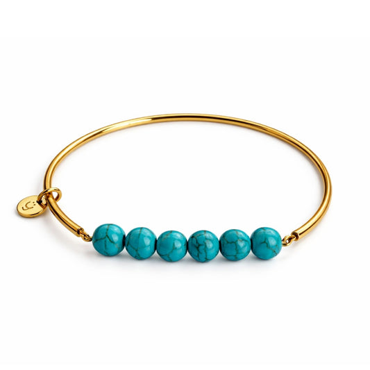 Edelstein-Armreif Gold mit Türkis Edelsteinen
