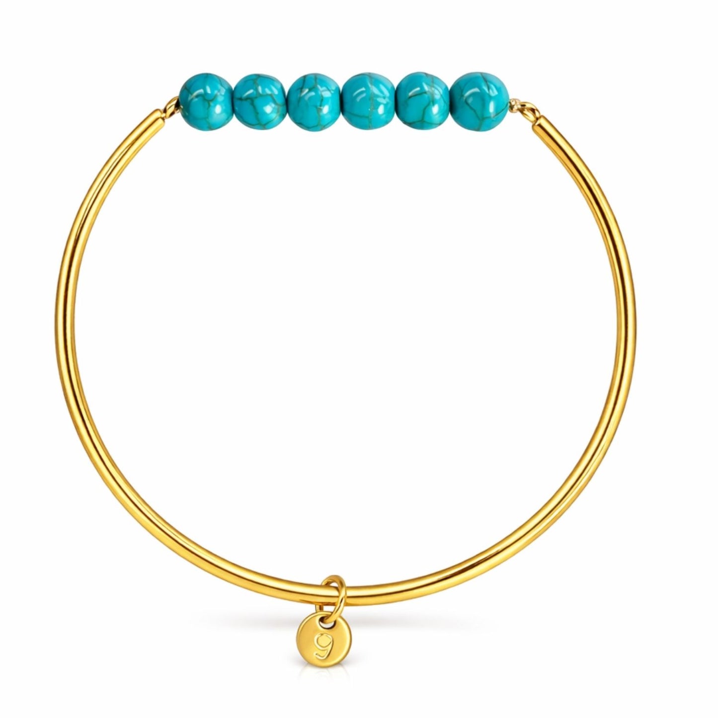 Edelstein-Armreif Gold mit Türkis Edelsteinen