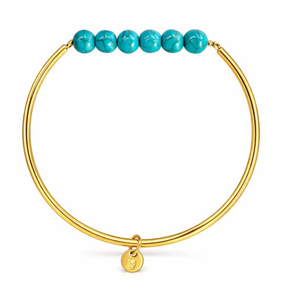 Edelstein-Armreif Gold mit Türkis Edelsteinen