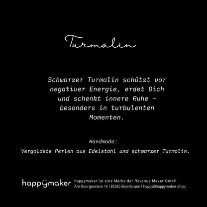 Schwarzer Turmalin Perlenarmband -  Dein Stein für Schutz und Erdung