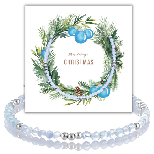 Aquamarin & Silber Armband - Weihnachtsgeschenk