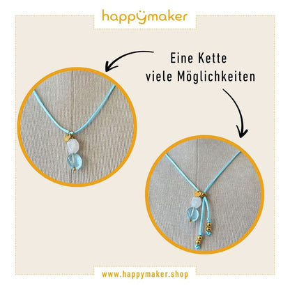 Edelsteinkette - Aquamarin & Mondstein