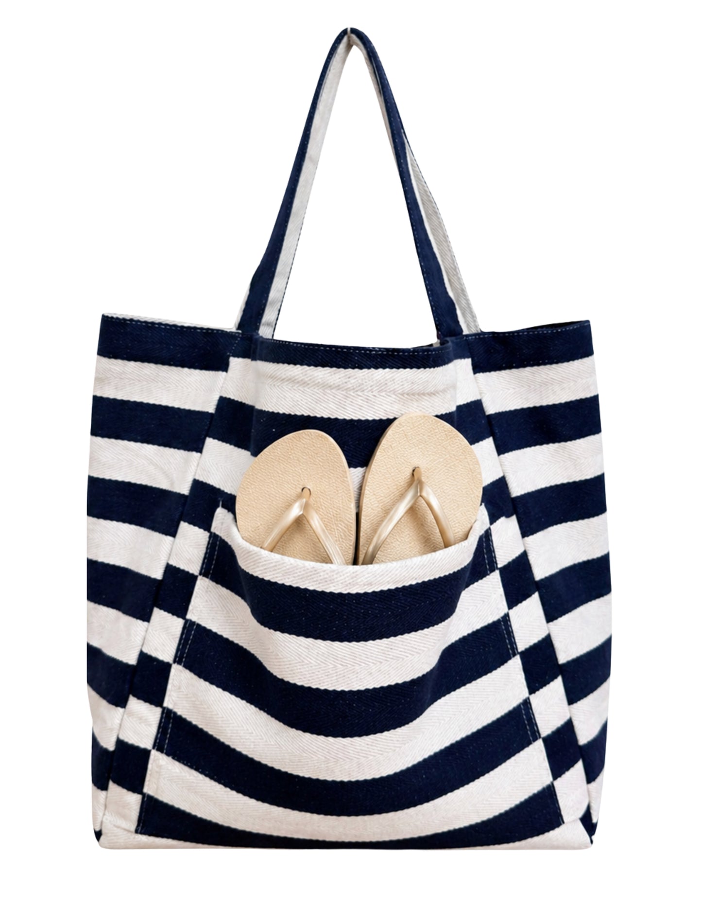 Badetasche XXL - blau-weiss gestreift