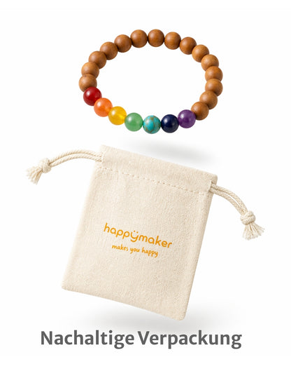 Chakra Armband mit Sandelholz