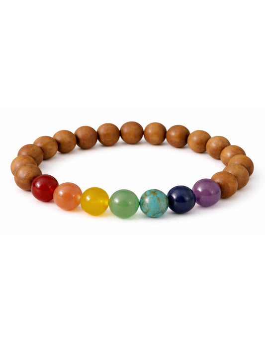 Chakra Armband mit Sandelholz