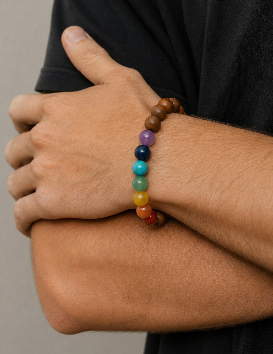 Chakra Armband mit Sandelholz
