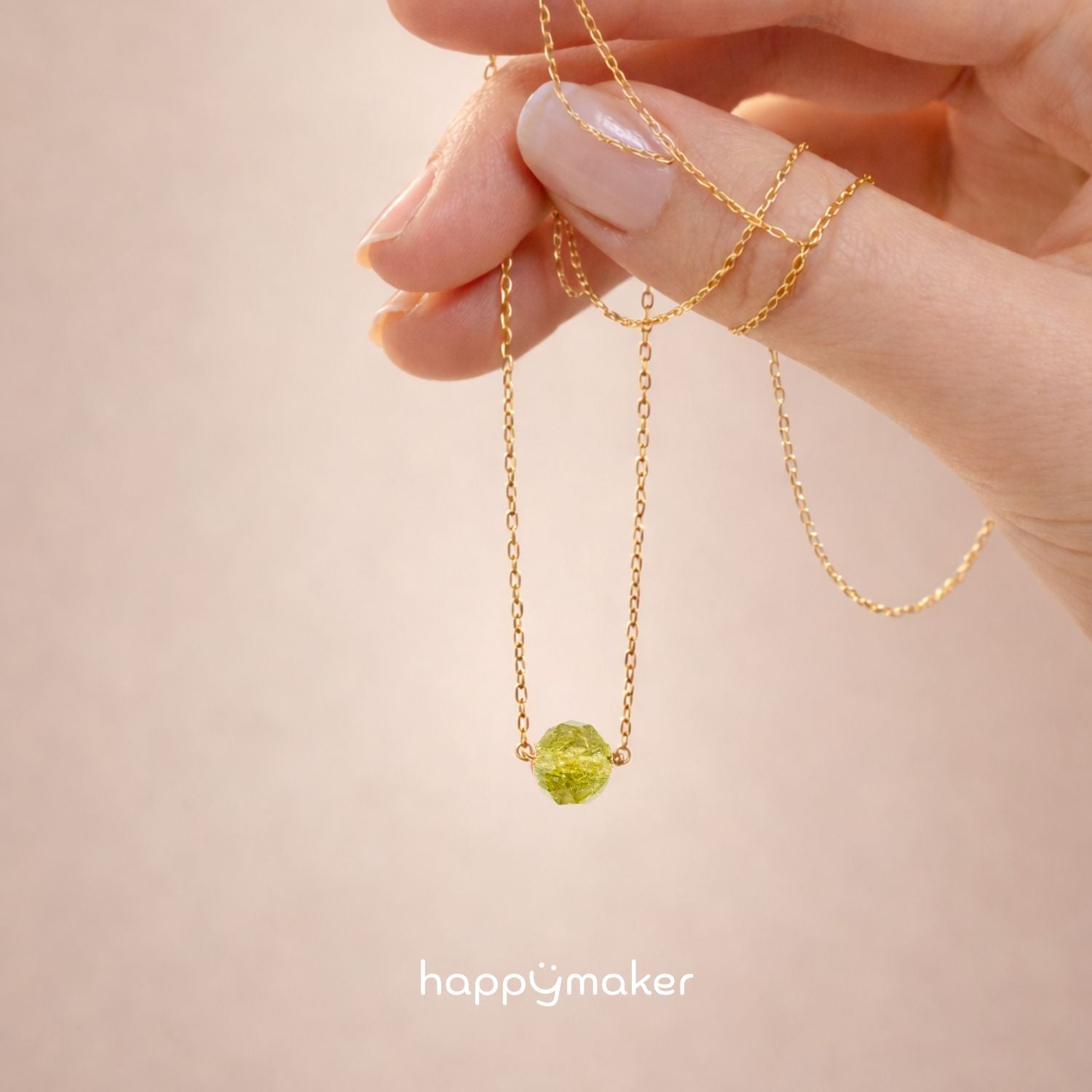Vergoldete Geburtsstein Kette August mit Peridot für Löwe in Sterling Silber