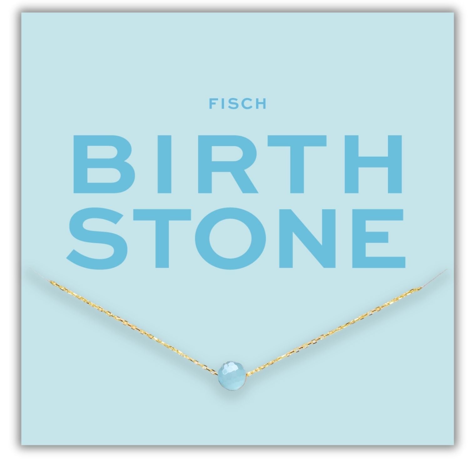 Geburtsstein Kette März aus vergoldetem Sterling Silber mit Aquamarin für Sternzeichen Fische