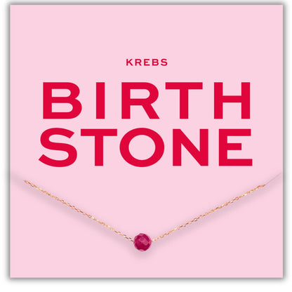 Geburtsstein Kette Juli aus vergoldetem Sterling Silber mit Rubin für Krebse