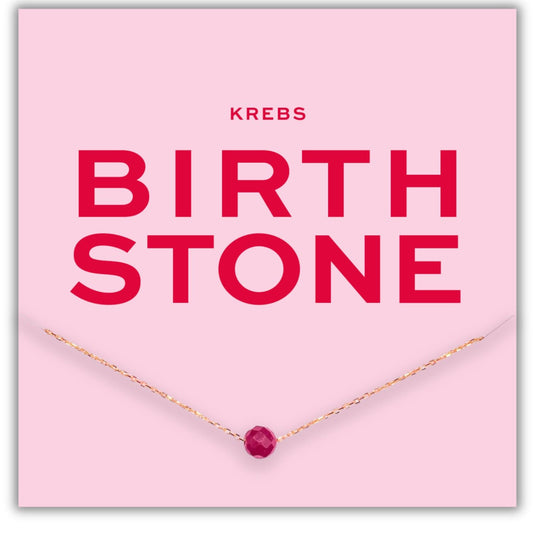 Geburtsstein Kette Juli aus vergoldetem Sterling Silber mit Rubin für Krebse